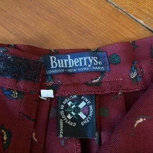 Vintage 1980s Burberry pleated wool midi skirt